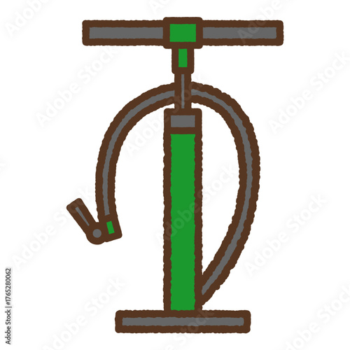 手書き風の単品アイコンイラスト　自転車空気入れ