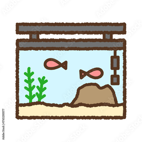 手書き風の単品アイコンイラスト　水槽