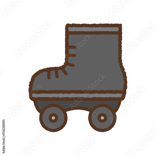 手書き風の単品アイコンイラスト　ローラースケート