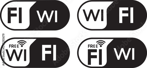 Free wifi zone icon set. internet spot designation. wifi area, wifi zone icon and logo.  signal vector icon. Wireless icon vector