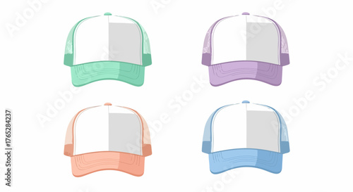 Colorful Caps Collection of Stylish Summer Headwear in Pastel Shades