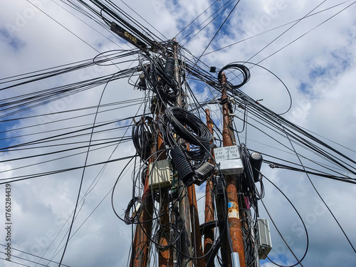 Bunch of electrical wires in Bali