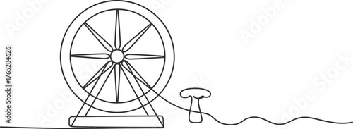 Illustration of a simple perpetual motion machine isolated on white background