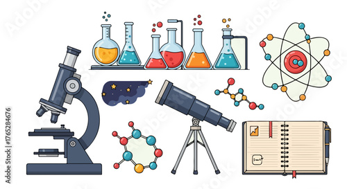 Science Lab Equipment A Collection of Educational Icons