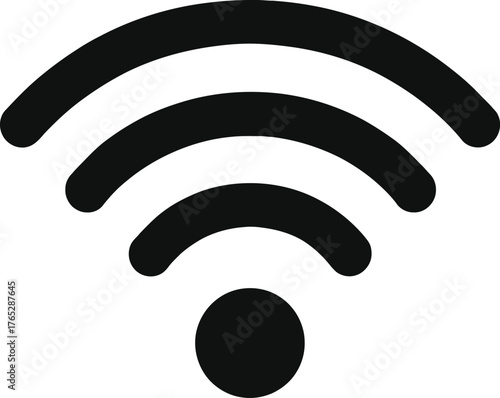 Simple black and white wi fi signal icon design