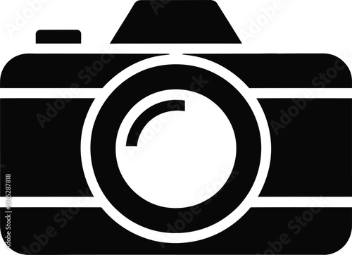Modern digital camera black silhouette graphic