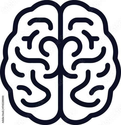 Simple outline human brain icon design
