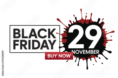 Black friday sale promotion graphic with date of november twenty ninth and buy now button offer event