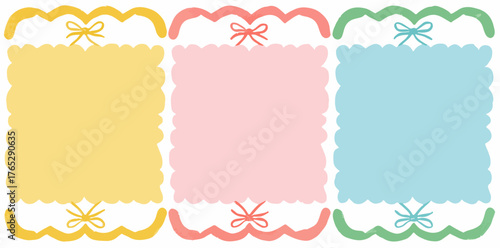 귀여운 파스텔 색상의 프레임 벡터 일러스트레이션으로, 다양한 디자인 프로젝트에 활용하기 좋습니다.