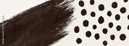 붓 터치와 점박이 패턴이 어우러진 추상적인 벡터 배경으로, 현대적인 디자인에 활용하기 좋습니다.