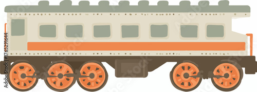 빈티지 스타일의 객차 벡터 일러스트레이션으로, 여행이나 철도 관련 디자인에 활용하기 좋습니다.