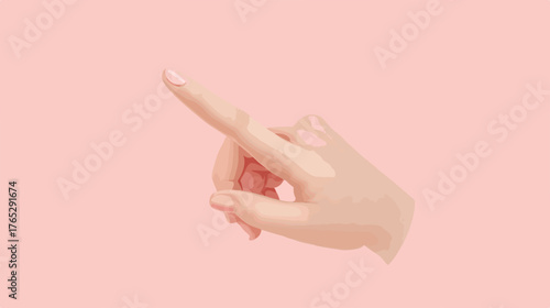 손가락으로 가리키는 제스처를 표현한 섬세한 벡터 일러스트레이션으로, 부드러운 색감과 단순한 디자인이 특징입니다.