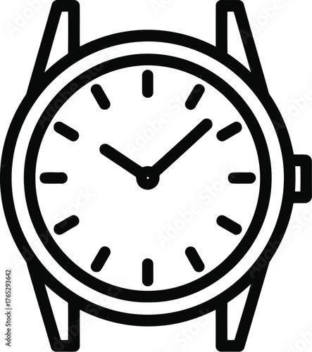 Classic wristwatch isolated on transparent background, a timeless accessory for telling time with a simple and elegant design for everyday wear