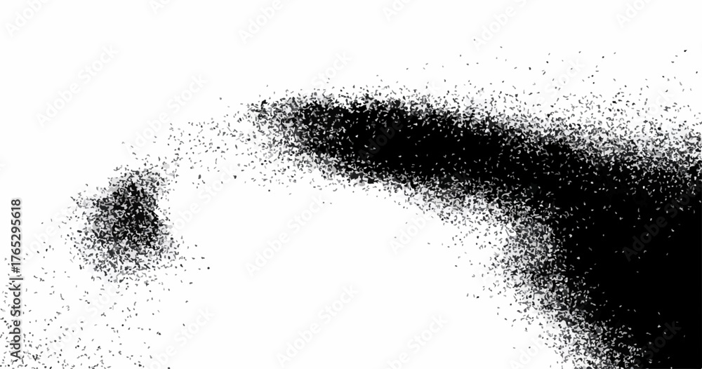 Fototapeta premium Abstract black ink splash on white background, representing dynamic movement and energy.