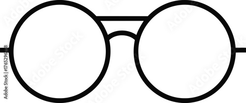 Round glasses isolated on transparent background, a simple and stylish accessory for vision correction or fashion statement in a minimalist design
