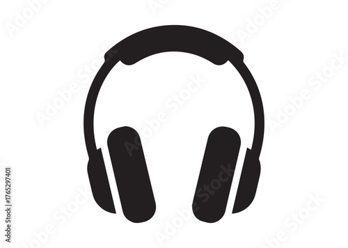 Headphones icon, Headphones silhouette vector