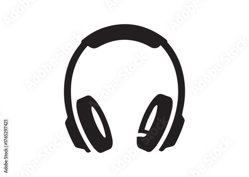 Headphones icon, Headphones silhouette vector