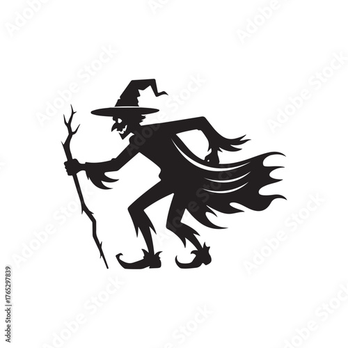 Shadowed Jack Halloween Silhouette Art.