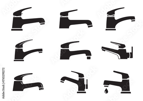 Faucet icon, Faucet silhouette vector