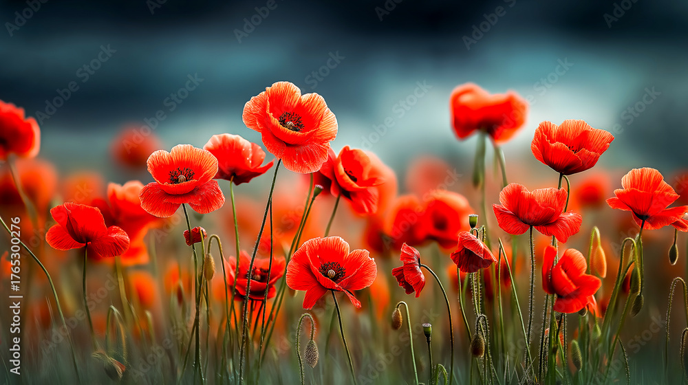 Fototapeta premium field of red poppies