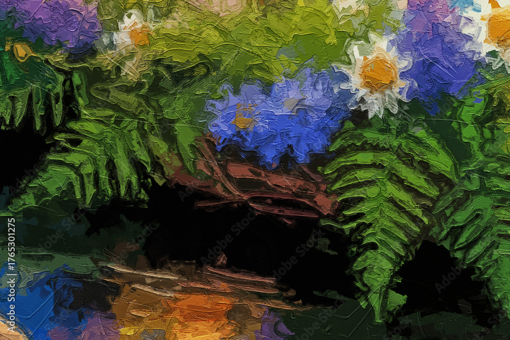 Fototapeta premium Various oil paintings, flowers, tulips, butterflies, plum blossom scenery, mandarin ducks, red leaves, lakes, roses, peonies, swallows, forests