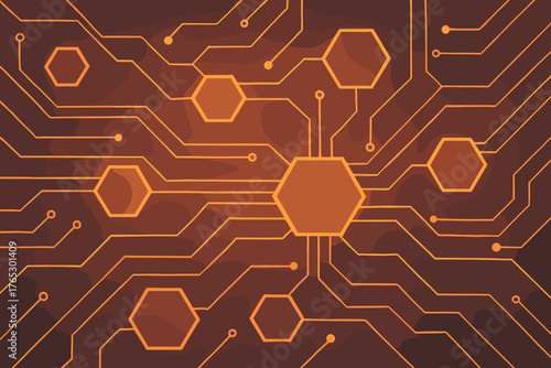 Futuristic full icon illustration numbers no creating bubbles lines circuit pattern style