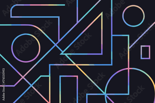 Holographic cohesive icon geometric any modern no bubbles emojis lines reflections vector