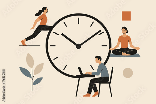 Tasks time efficient characters accent management text icon forms numbers no vector