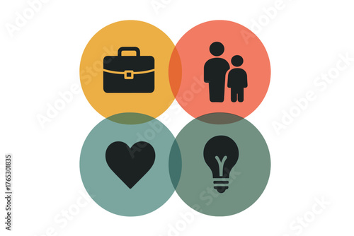 Health light text icon balanced life vector letters evenly any work diagram