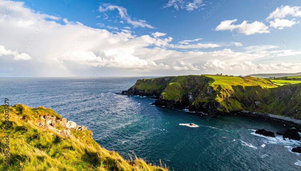 Fototapeta premium Dramatic Coastal Scenery of Northern Irelands Rugged Cliffs.