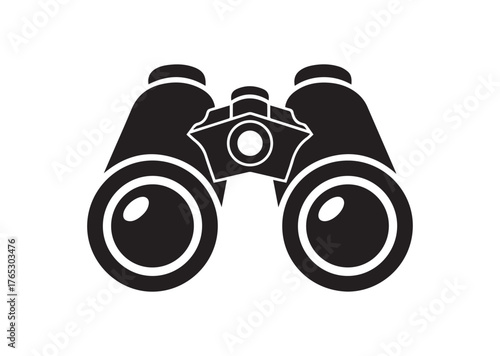 Binoculars icon, Binoculars silhouette vector