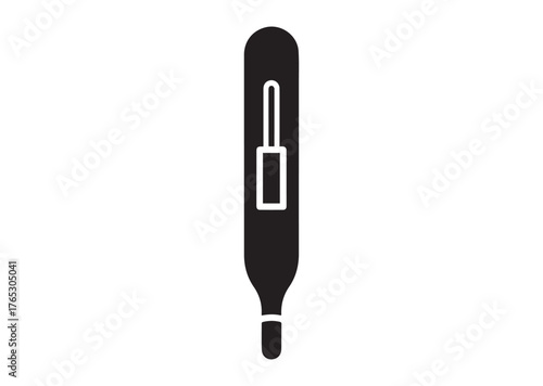 Medical thermometer icon, Medical thermometer silhouette vector