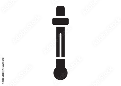 Medical thermometer icon, Medical thermometer silhouette vector