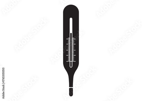 Medical thermometer icon, Medical thermometer silhouette vector