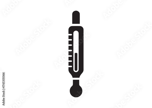Medical thermometer icon, Medical thermometer silhouette vector