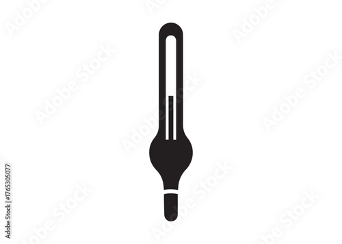 Medical thermometer icon, Medical thermometer silhouette vector