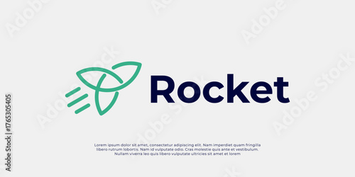 Rocket Logo Design Vector Silhouette Illustration
