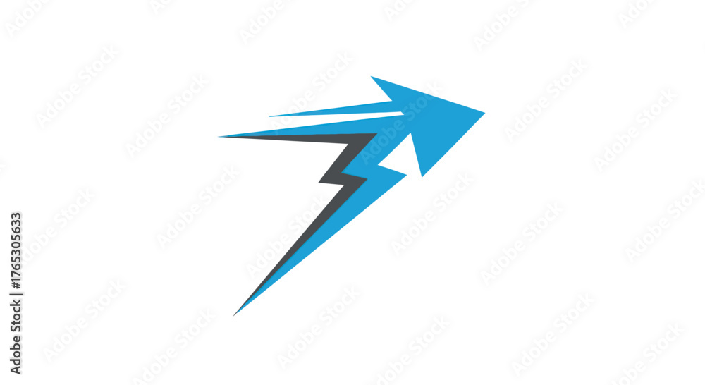 Blue Arrow Lightning Bolt Speed Motion Graphic.