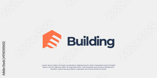  Modern minimalist logo design. This concept represents architecture, construction, real estate, and property development. Clean and professional design.