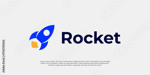 Rocket Logo Design Vector Silhouette Illustration