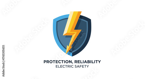 Electrical Safety Shield with Lightning Bolt for Protection and Reliability.