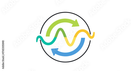 Circular Flow Diagram Illustrating Interconnected Processes and Cycles.