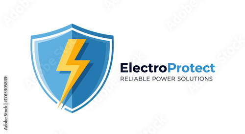 ElectroProtect Logo with Shield and Lightning Bolt Symbol. Free Download ElectroProtect Logo with Shield and Lightning Bolt Symbol. - GFXLoad