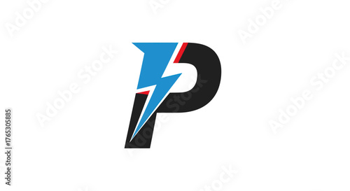 Bold Letter P Logo with Electric Bolt Accent. Free Download Bold Letter P Logo with Electric Bolt Accent. - GFXLoad