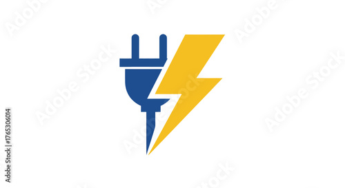Electrical Power Symbol - Plug and Lightning Bolt Icon.