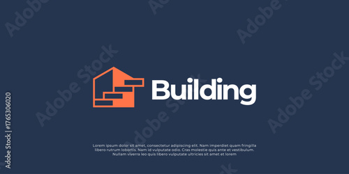  Modern minimalist logo design. This concept represents architecture, construction, real estate, and property development. Clean and professional design.