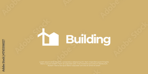  Modern minimalist logo design. This concept represents architecture, construction, real estate, and property development. Clean and professional design.