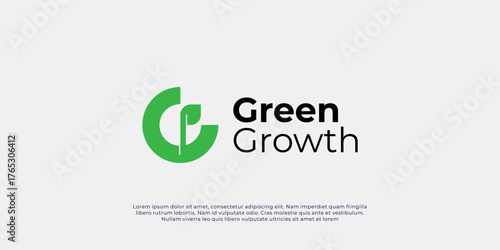 Modern eco-friendly logo design, letter G green logo, growth logo