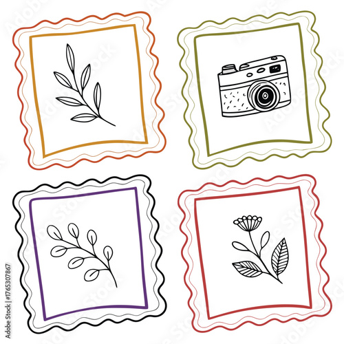 Hand-drawn vector set of vintage decorative frames and borders for invitation, card, or certificate design