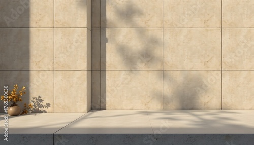 an outdoor setting with a modern architectural backdrop